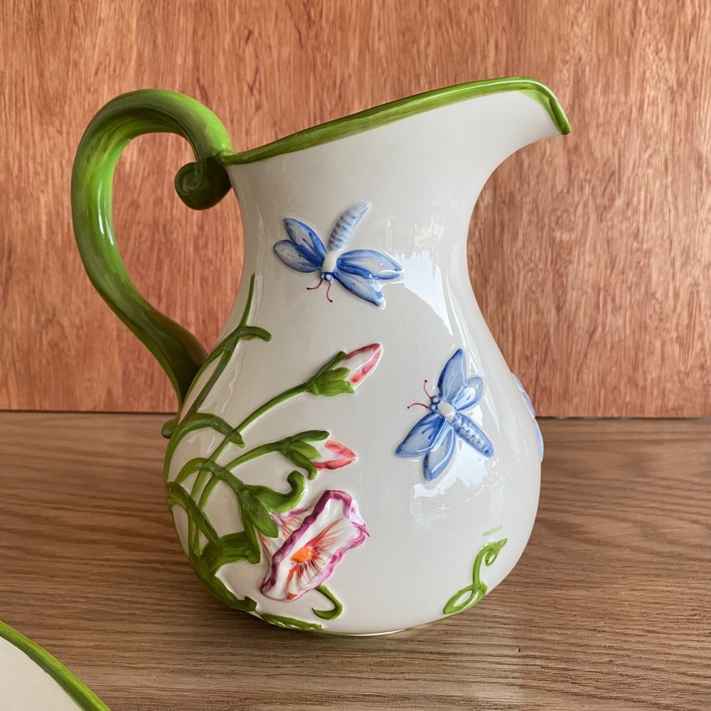 Set of 3 Pieces Temptations "DRAGONFLY" Serving Bowl Platter‎ Pitcher